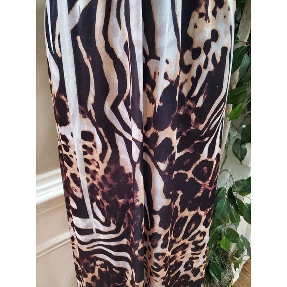 IB Diffusion Women's White & Brown Polyester V-Neck Sleeveless Long Maxi Dress S - Picture 4 of 11